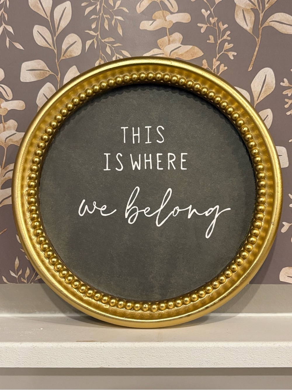 Handmade Gold and Black Round Wall Sign